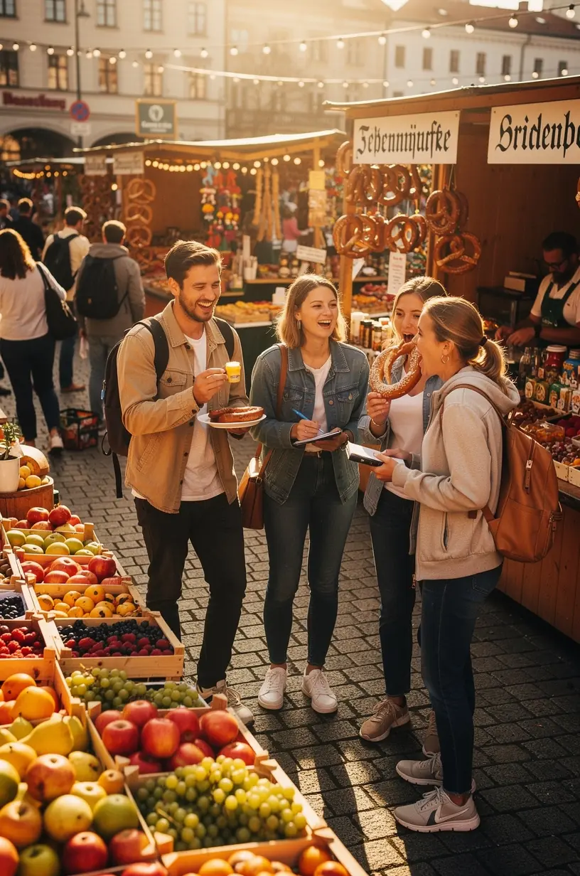 Symbolische Darstellung von Reiseführern und Kartenmaterial für regionale Touren in Deutschland.