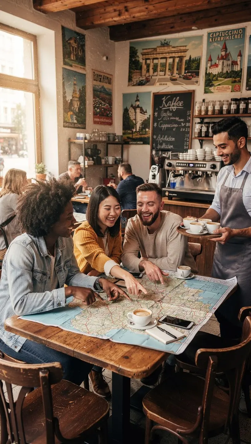 Fahrradfahrer auf einem ausgewiesenen Radweg durch eine deutsche Naturlandschaft.